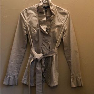 Ruffle Lightweight Khaki Coat